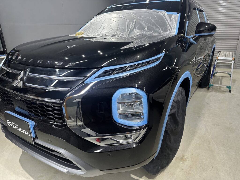 三菱アウトランダーPHEV・鏡面磨き作業+セラミックコーティング施工事例 富山県富山市K様