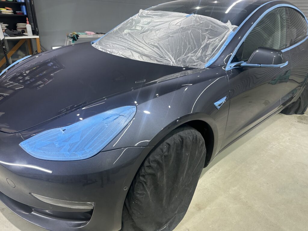 テスラモデル3・鏡面磨き作業+セラミックコーティング施工事例 富山市S様