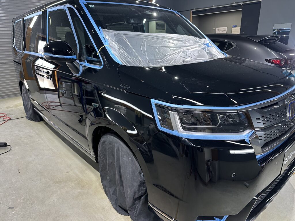 ホンダ・ステップワゴン・鏡面磨き作業+セラミックコーティング施工事例 富山市S様