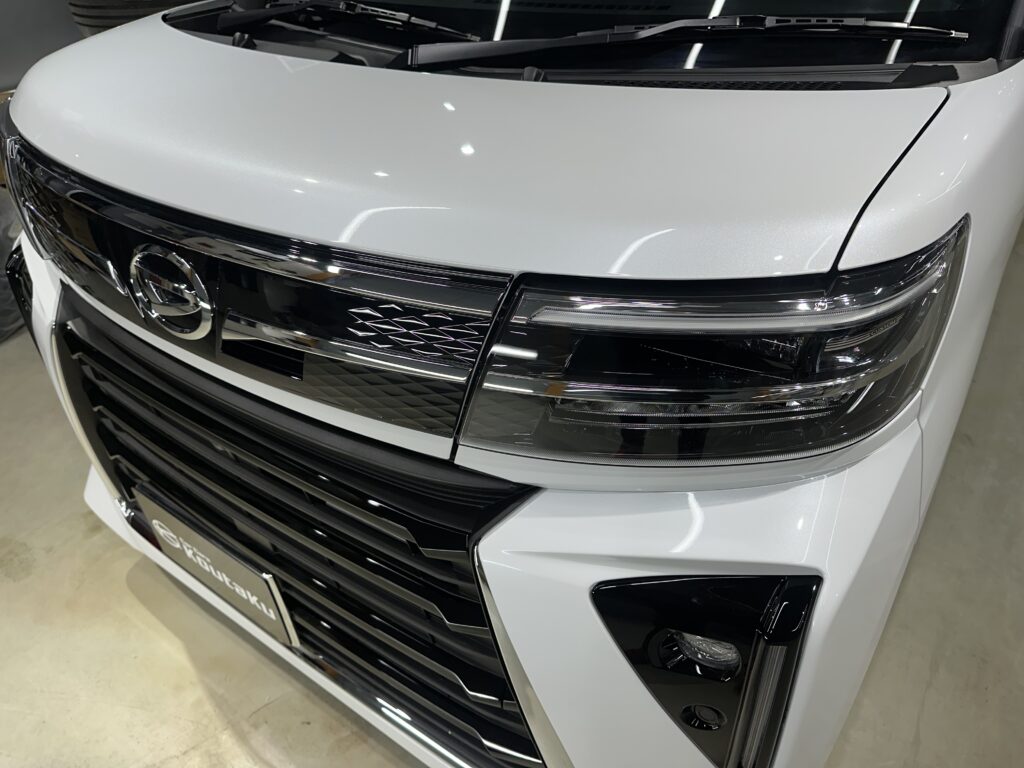 ダイハツ・タントカスタム・高機能遮熱断熱カーフィルム・鏡面磨き作業+セラミックコーティング施工事例　富山市Ｈ様