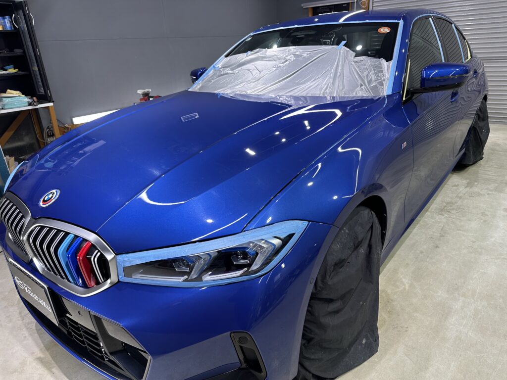 BMW・３１８i Ｍスポーツ・鏡面磨き作業+セラミックコーティング施工事例