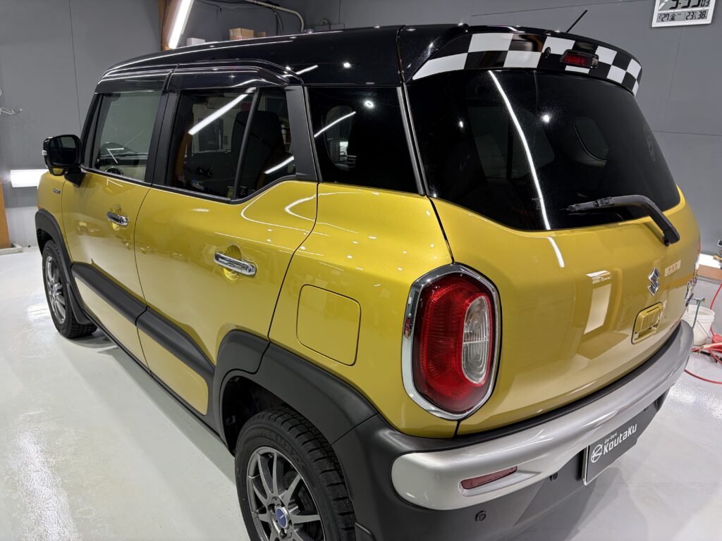 スズキ・クロスビー・鏡面磨き作業+ガラスコーティング施工事例 富山市I様