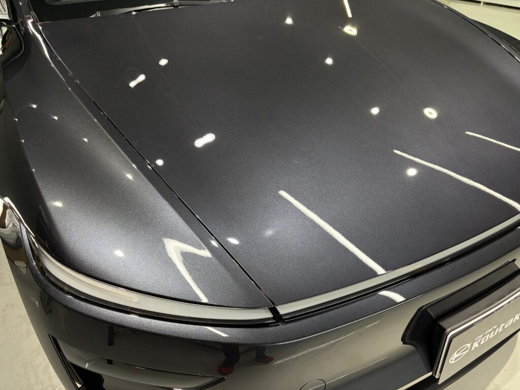 テスラモデルＹ・鏡面磨き作業+セラミックコーティング施工事例　砺波市Ｈ様
