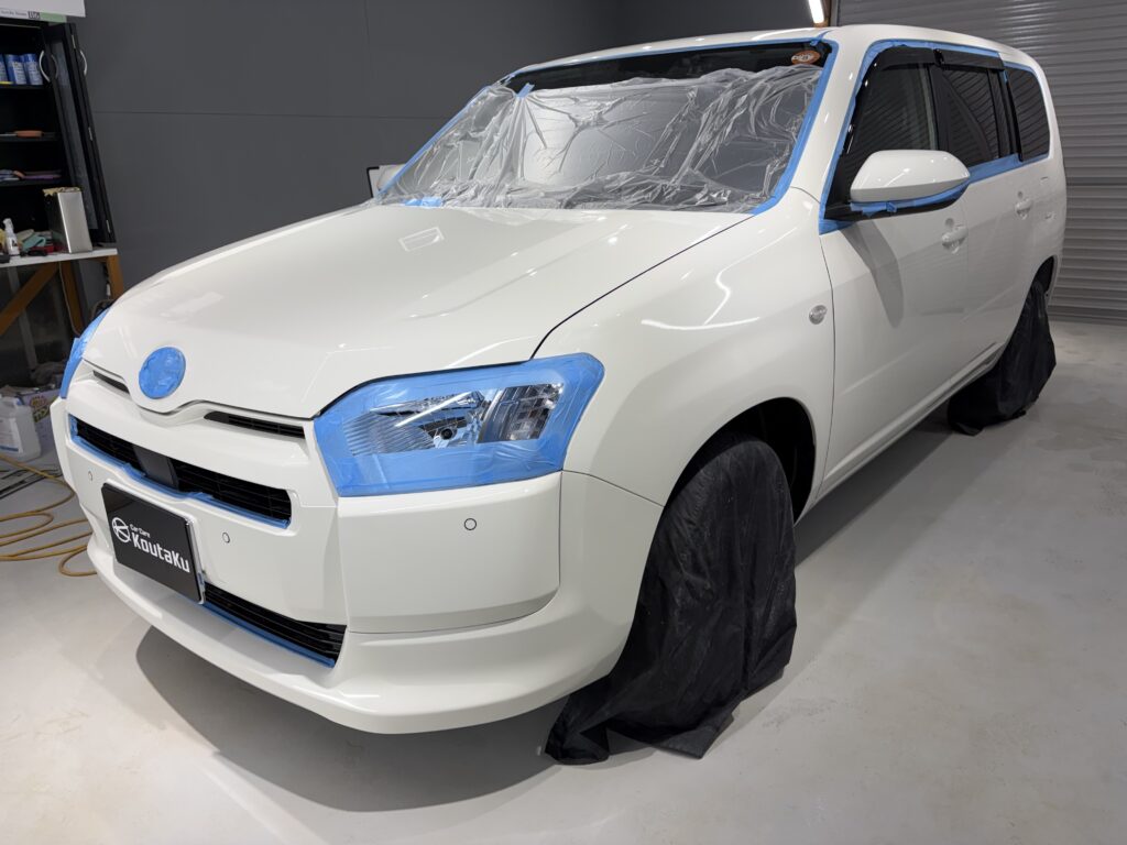 トヨタプロボックス・遮熱断熱カーフィルム・鏡面磨き作業+セラミックコーティング施工事例