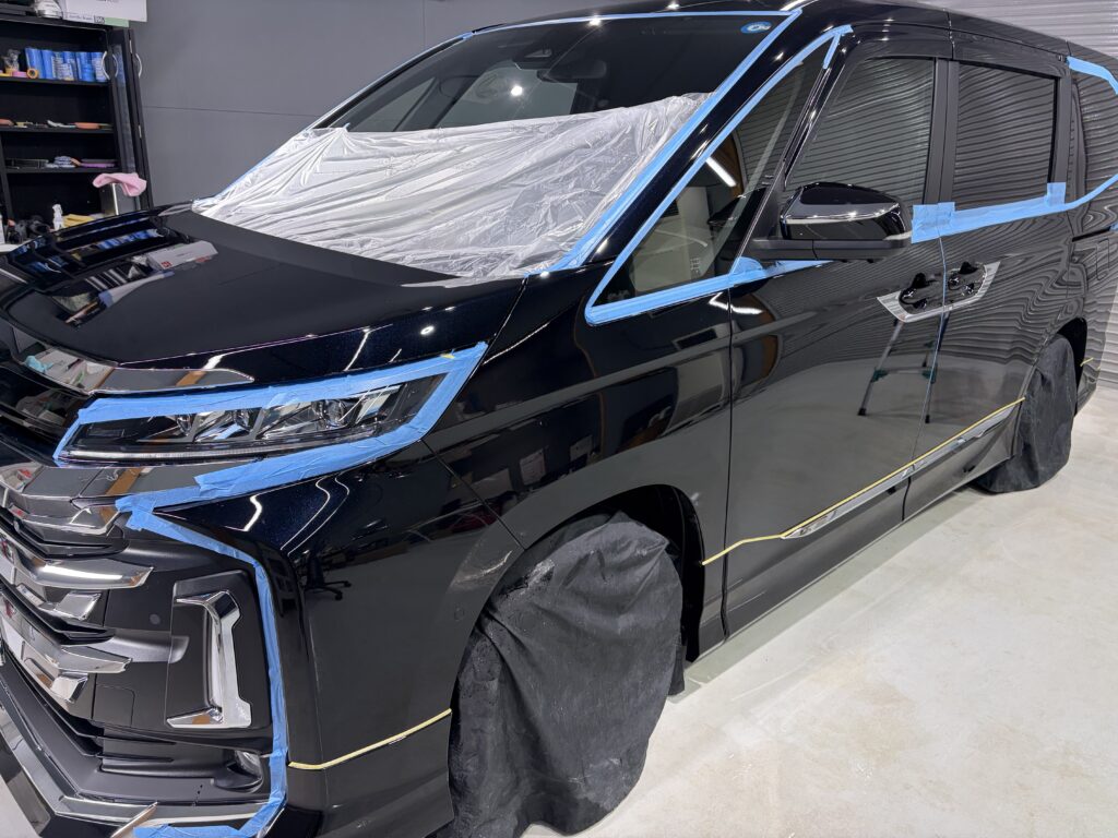 トヨタノア・遮熱断熱カーフィルム・鏡面磨き作業+セラミックコーティング施工事例 富山市K様
