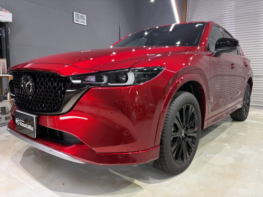 マツダＣＸ５・鏡面磨き作業+セラミックコーティング施工事例・ガラス全面撥水施工　富山市Ｏ様