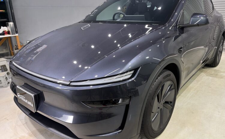 テスラモデルＹ・鏡面磨き作業+新開発セラミックコーティング施工事例　富山県富山市Ｎ様