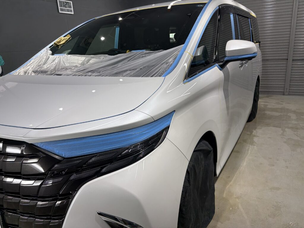 トヨタ・アルファード・鏡面磨き作業+新開発セラミックコーティング施工事例 富山県富山市F様