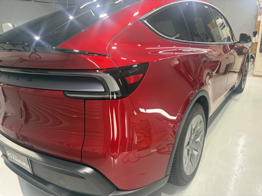 テスラモデルYL・鏡面磨き作業+セラミックコーティング施工事例 富山県富山市S様