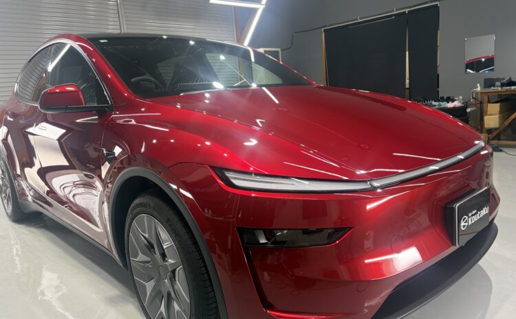 テスラモデルＹＬ・鏡面磨き作業+セラミックコーティング施工事例　富山県富山市Ｓ様